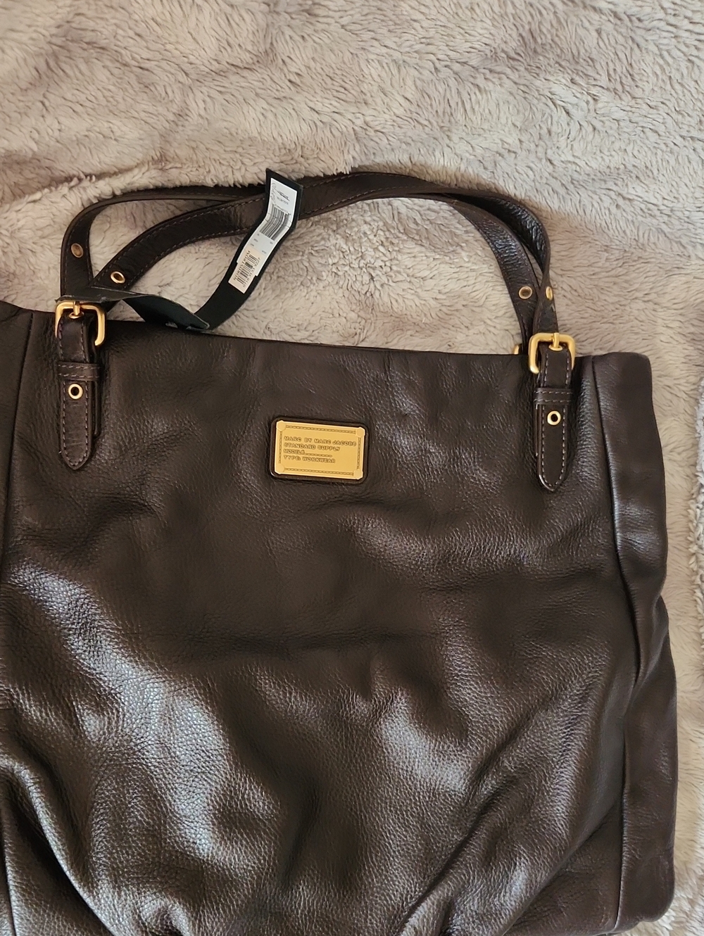 Marc by Marc Jacobs Dark Brown Leather Shoulder Messenger Bag with Gold Hardware